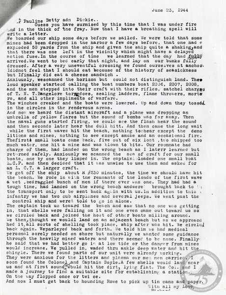 Brandt, Charles R. - WWII Letter