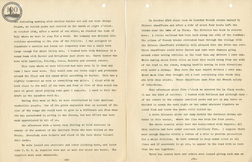 318th Field Hospital History - Pages 069-070