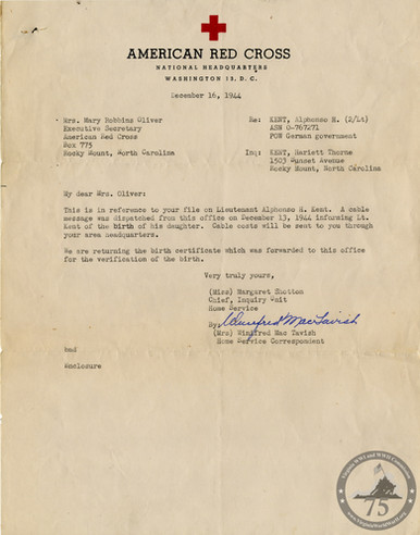 Kent Jr., Holland - WWII Letter