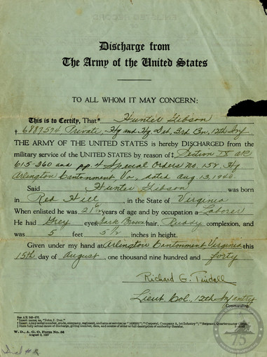 Gibson, Hunter - WWII Document