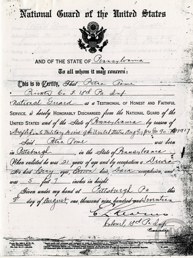 Rome, Peter - WWI Document