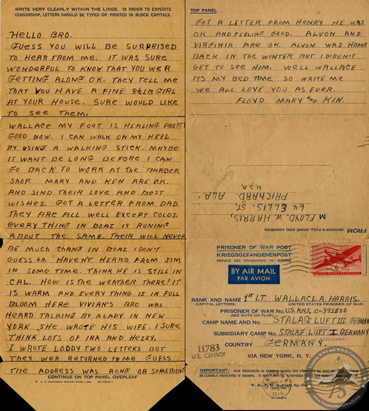 Harris, Wallace A. - WWII Letter