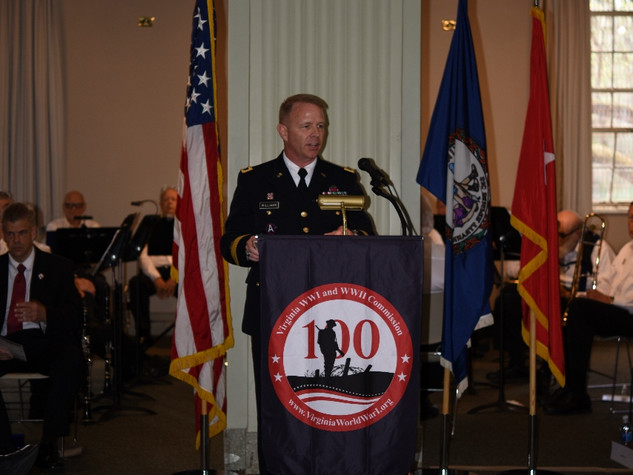 Maj. Gen. Timothy Williams speaks at the Virginia WWI and WWII Commission's Centennial Commemoration of America's Entry into WWI - 4/6/17 (Photo by Jaime Betts)