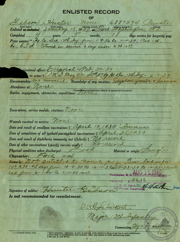 Gibson, Hunter - WWII Document