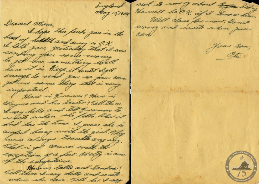 Newsome, Otis - WWII Letter