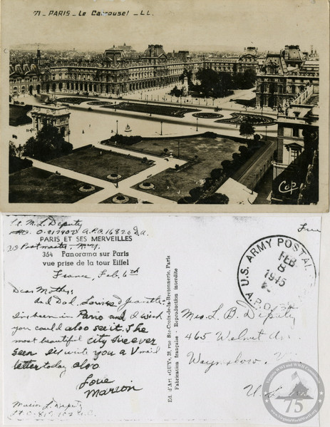 Deputy, Marion L. - WWII Postcard