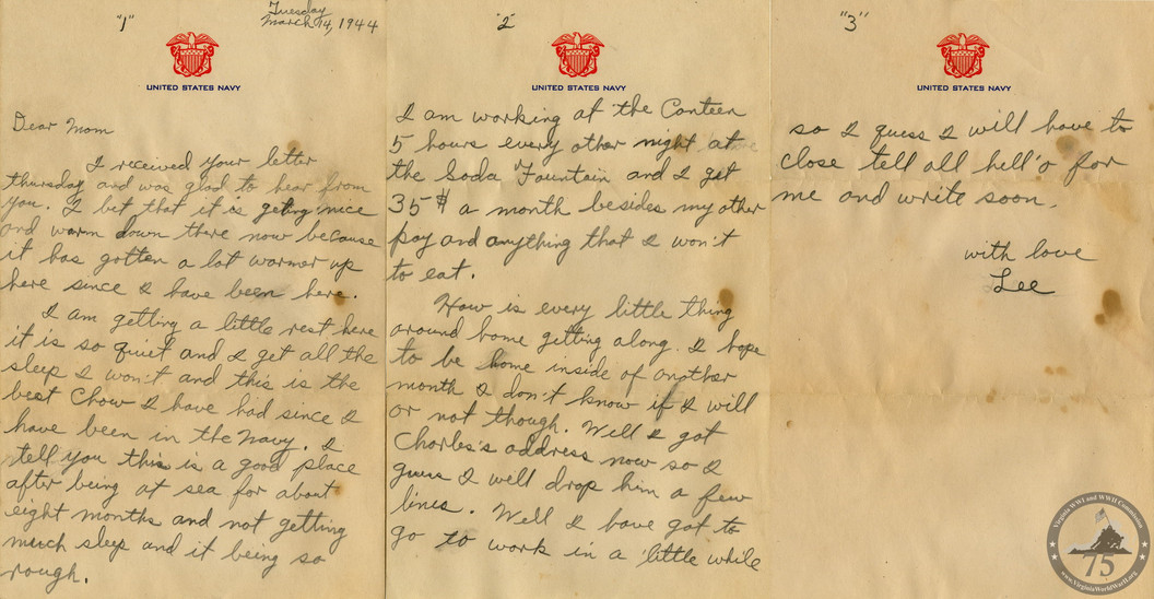 Cason, Lee - WWII Letter