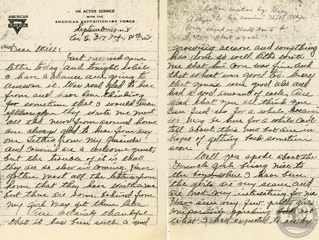 Altizer, Mervyn - WWI Letter