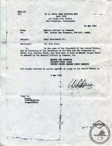 Thompson, Arthur Lee - WWII Document