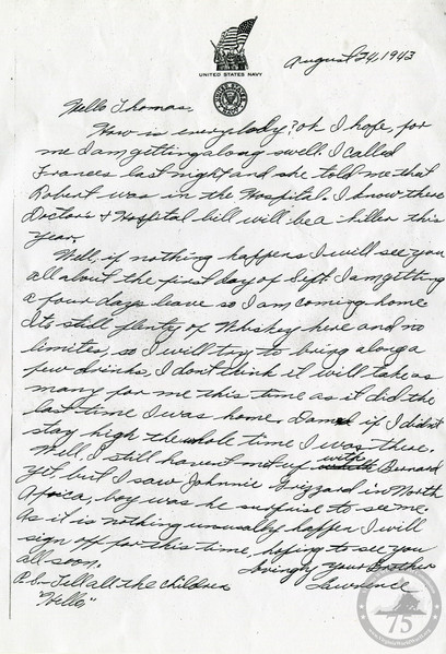 Gordon, Lawrence - WWII Letter