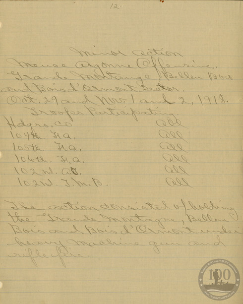 Whitehouse, Robert - WWI Document